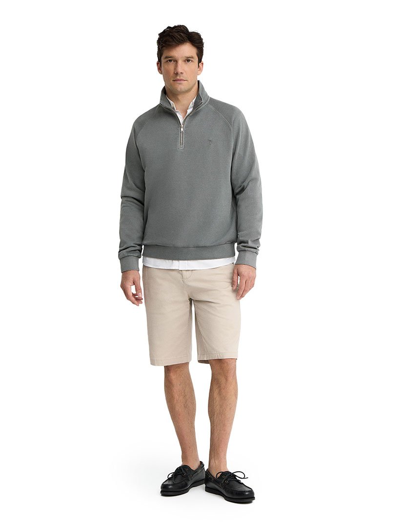 Sweatshirt meio zip Regular Fit Cinzento