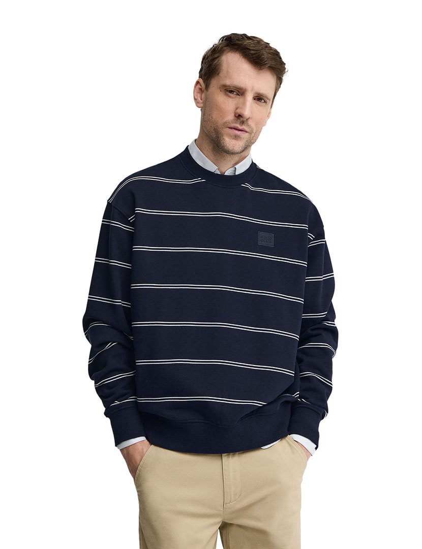 Sweatshirt Riscas Oversize Fit Azul