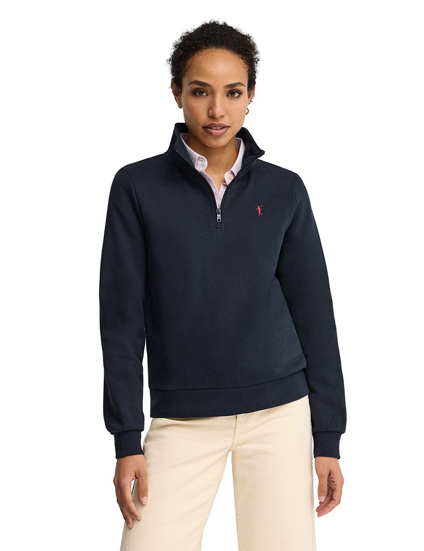 Sweatshirt meio zip Regular Fit Azul