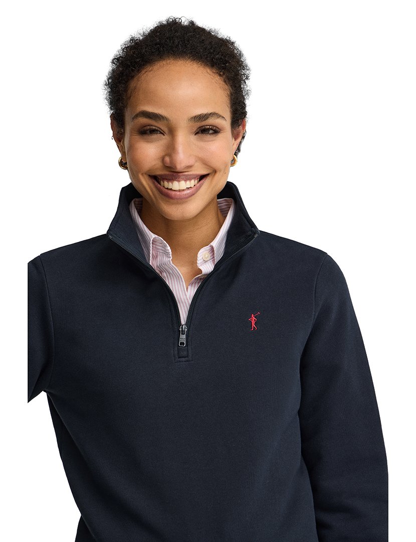 Sweatshirt meio zip Regular Fit Azul
