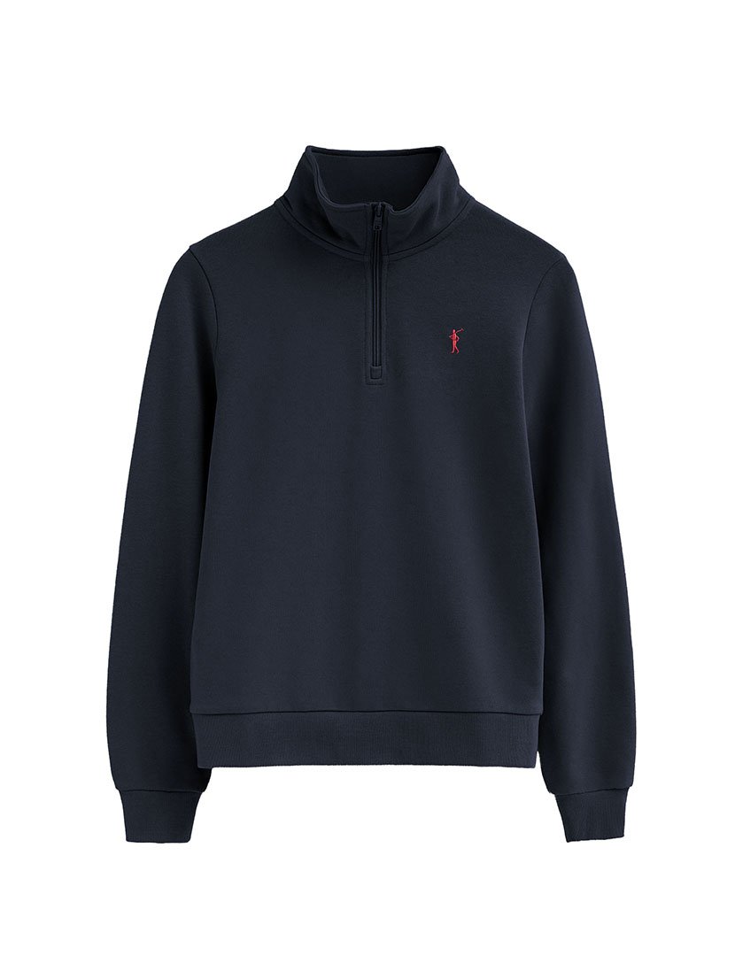 Sweatshirt meio zip Regular Fit Azul