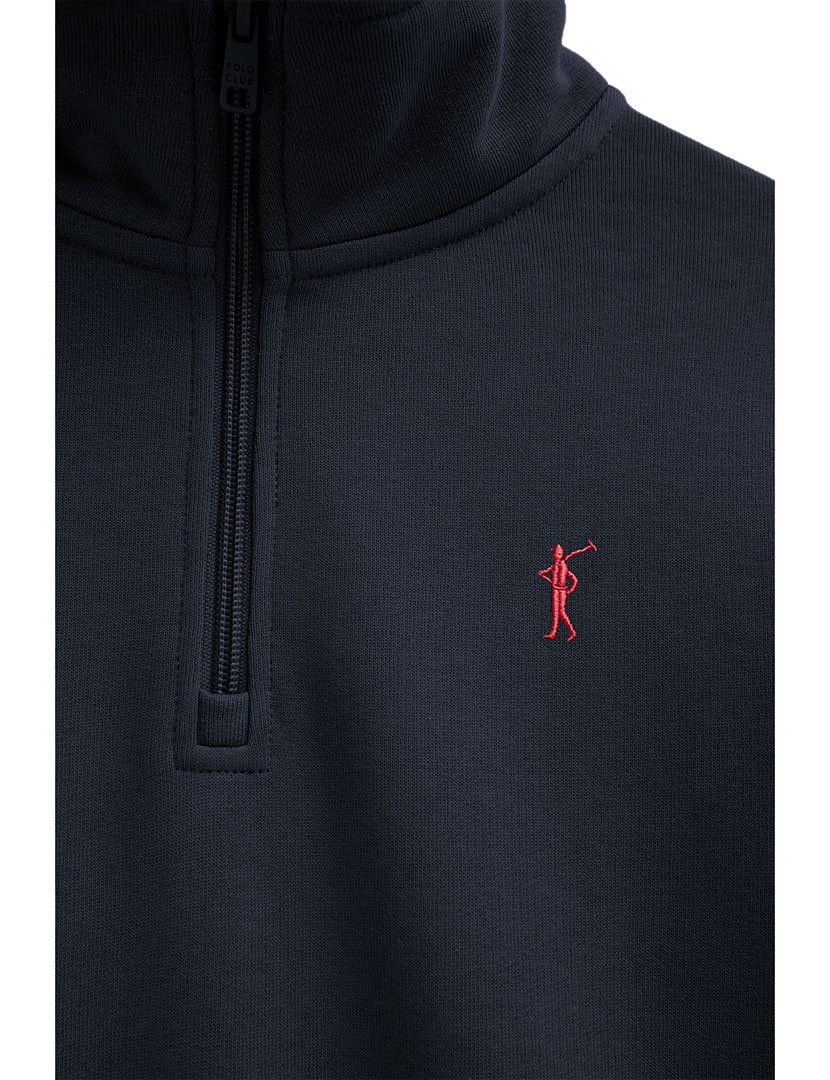 Sweatshirt meio zip Regular Fit Azul