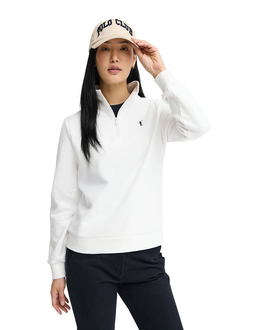 Sweatshirt meio zip Regular Fit Branco