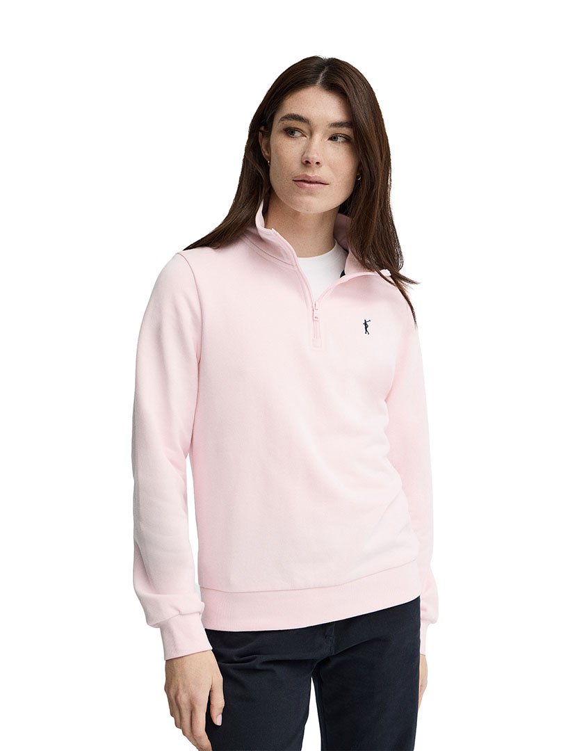 Sweatshirt meio zip Regular Fit Rosa