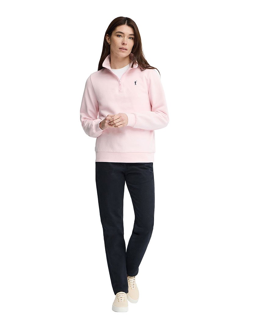 Sweatshirt meio zip Regular Fit Rosa