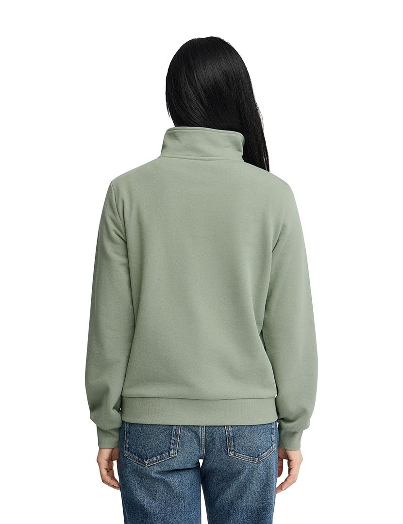Sweatshirt meio zip Regular Fit Verde Claro