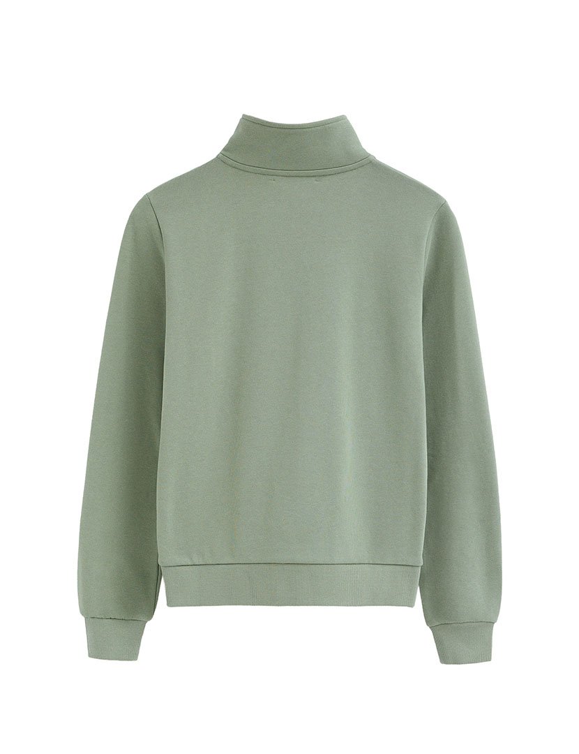 Sweatshirt meio zip Regular Fit Verde Claro