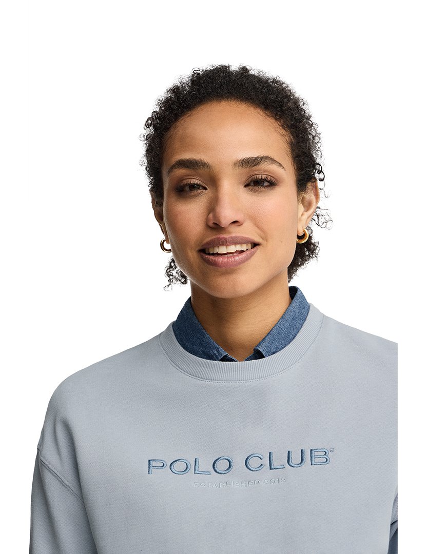 Sweatshirt Boxy Fit Azul Claro