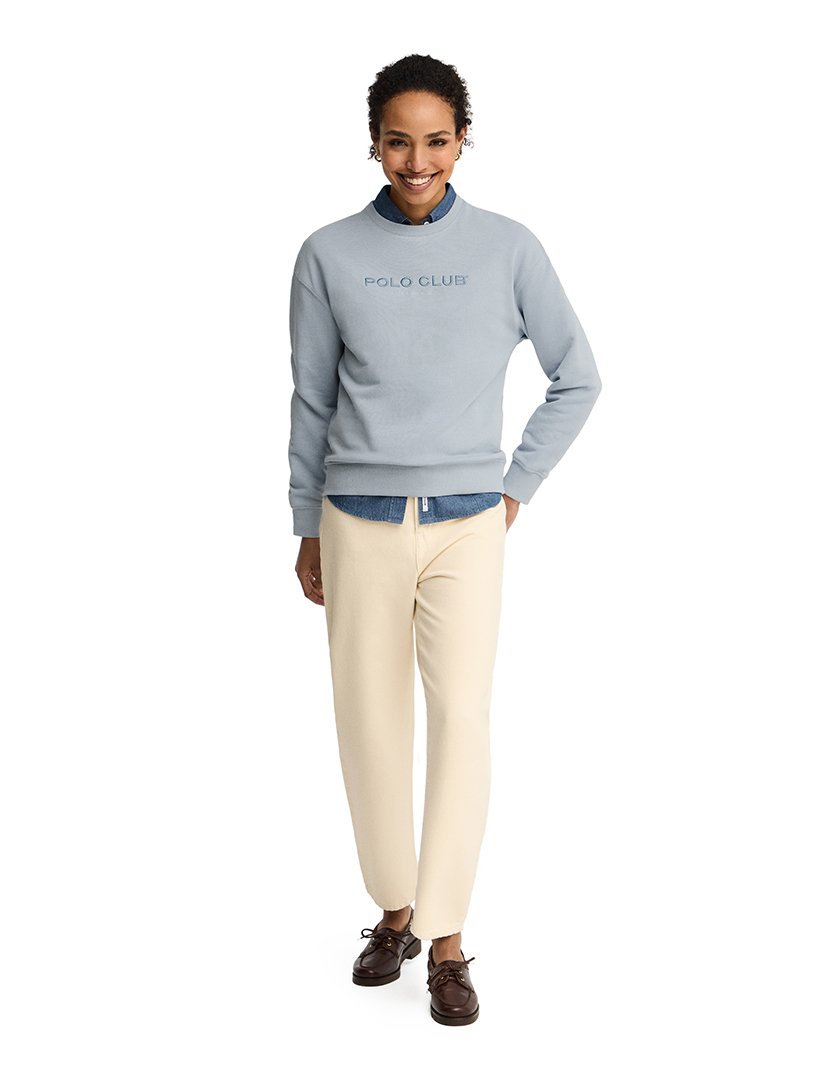 Sweatshirt Boxy Fit Azul Claro