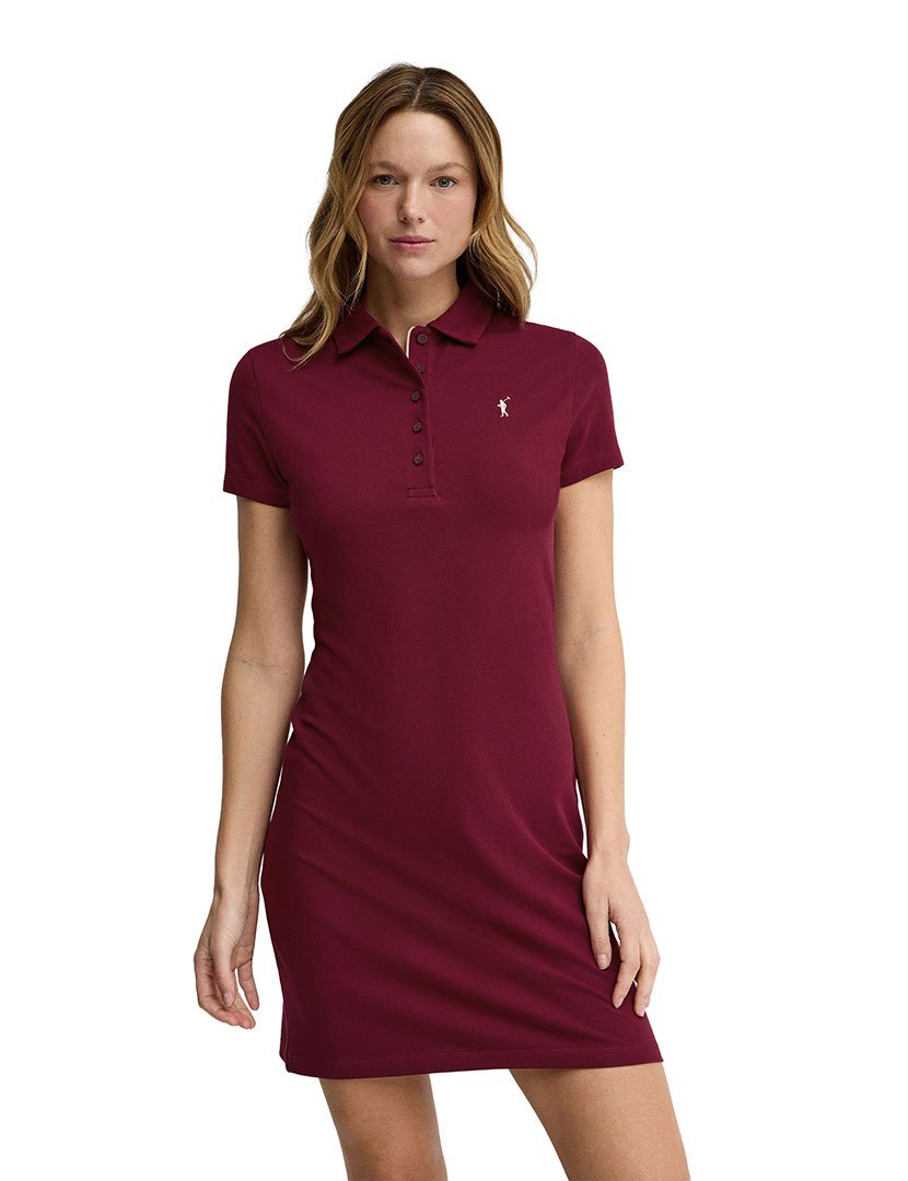 Vestido Midi Slim Fit Bordô