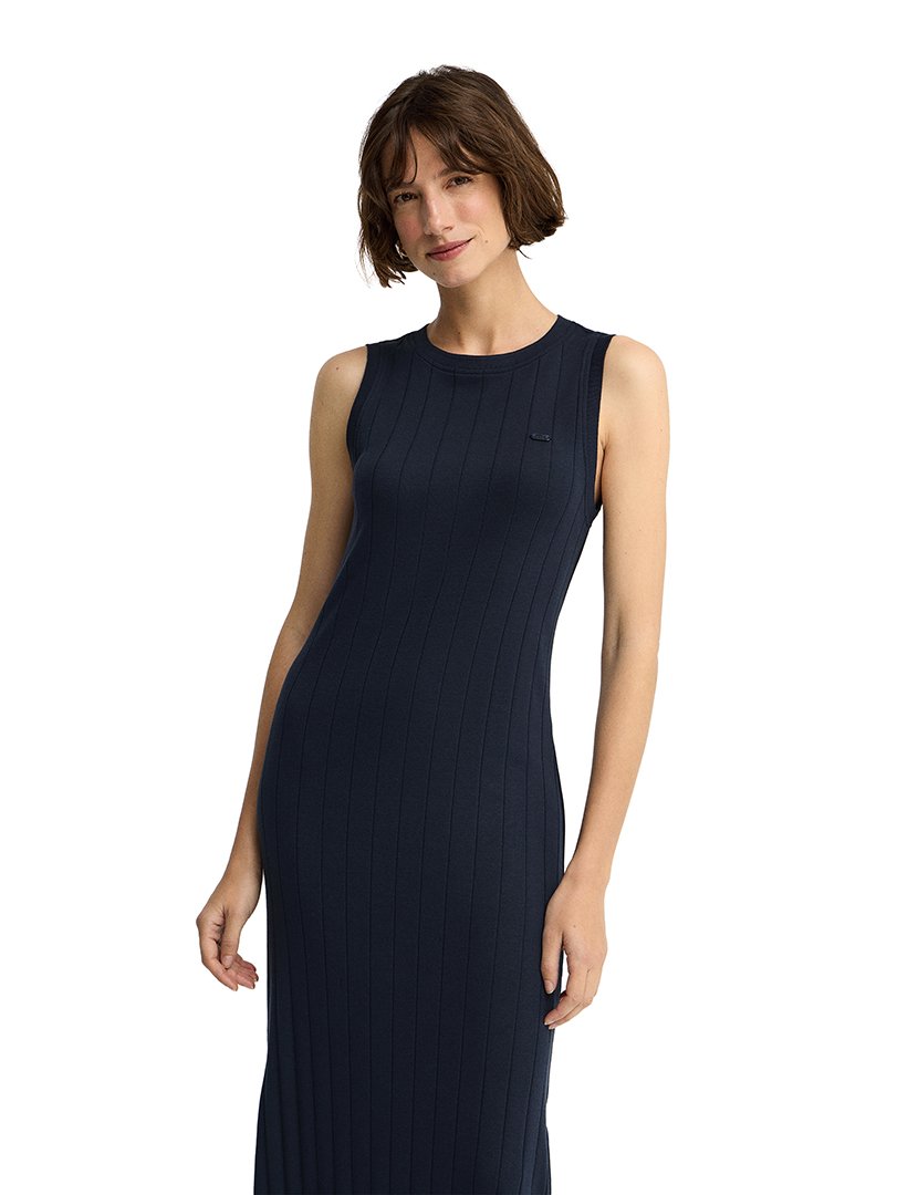 Vestido Comprido Slim Fit Azul
