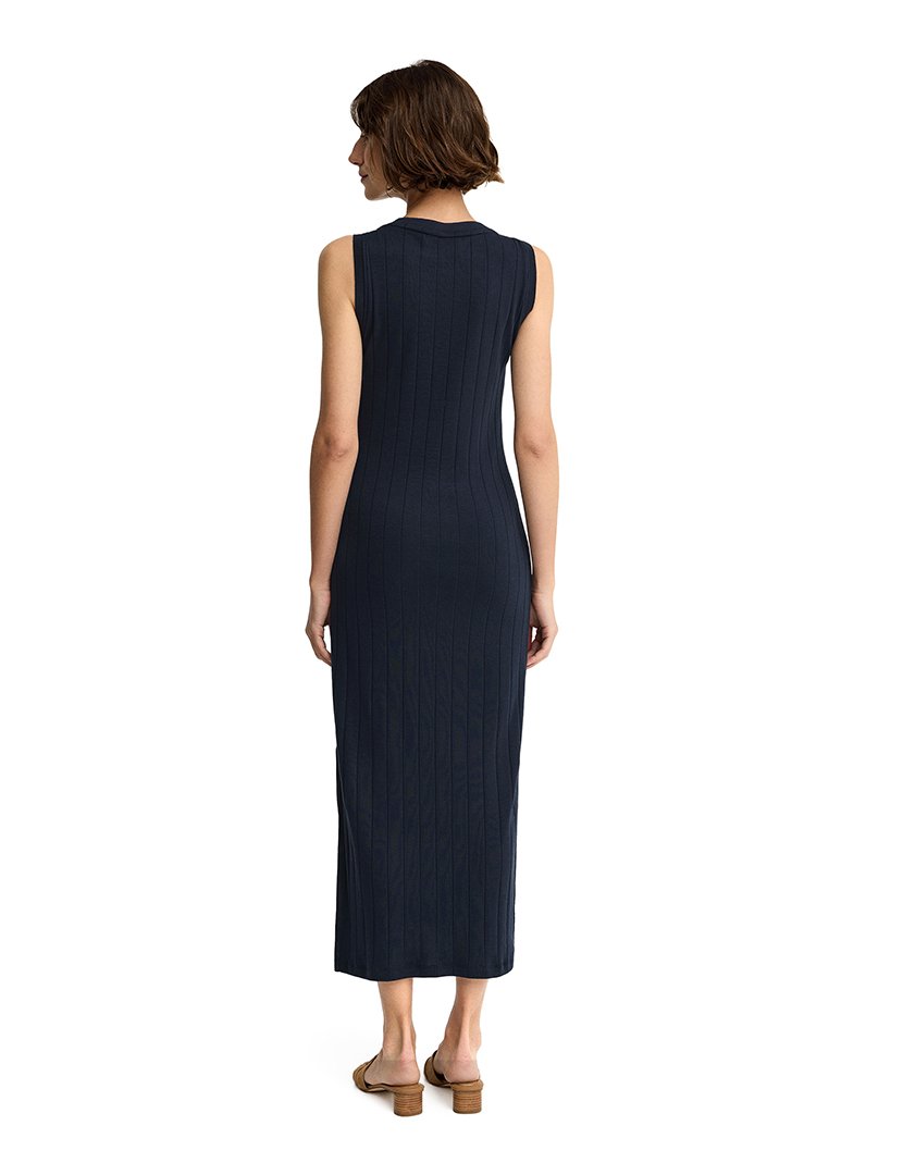Vestido Comprido Slim Fit Azul