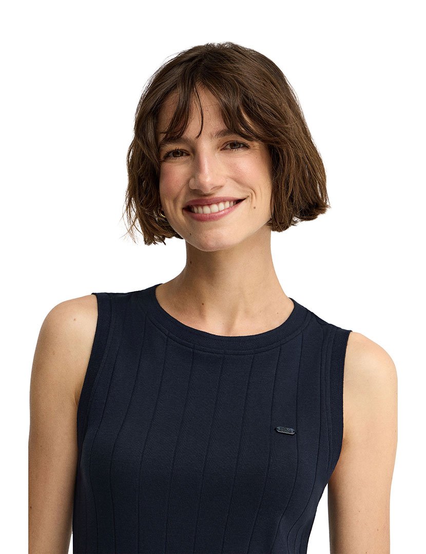 Vestido Comprido Slim Fit Azul