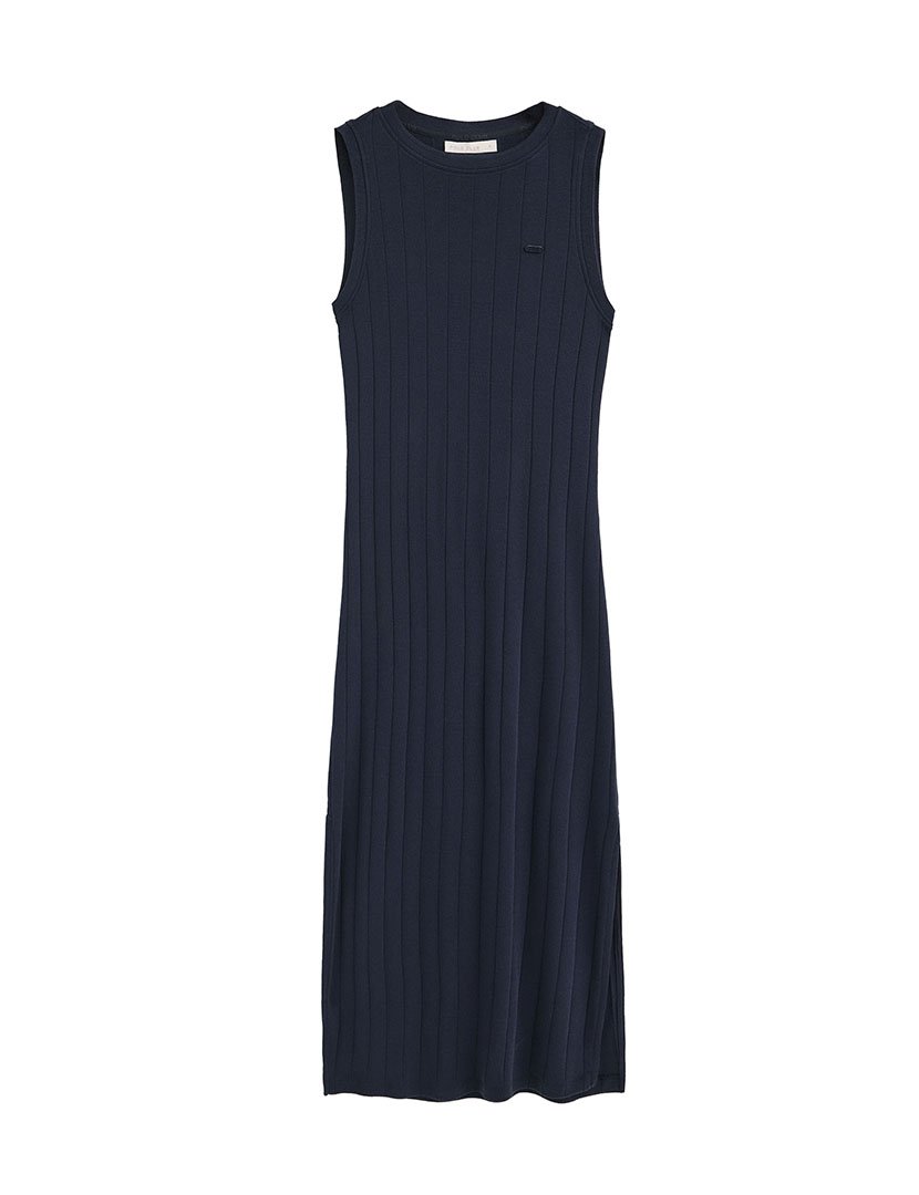 Vestido Comprido Slim Fit Azul