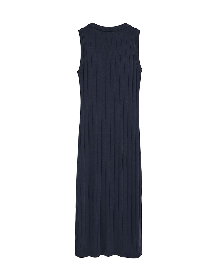 Vestido Comprido Slim Fit Azul