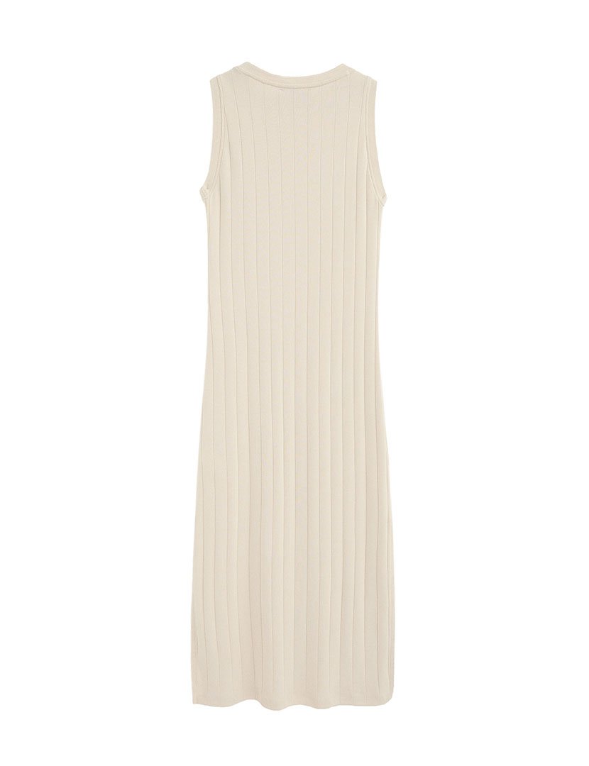 Vestido Comprido Slim Fit Bege