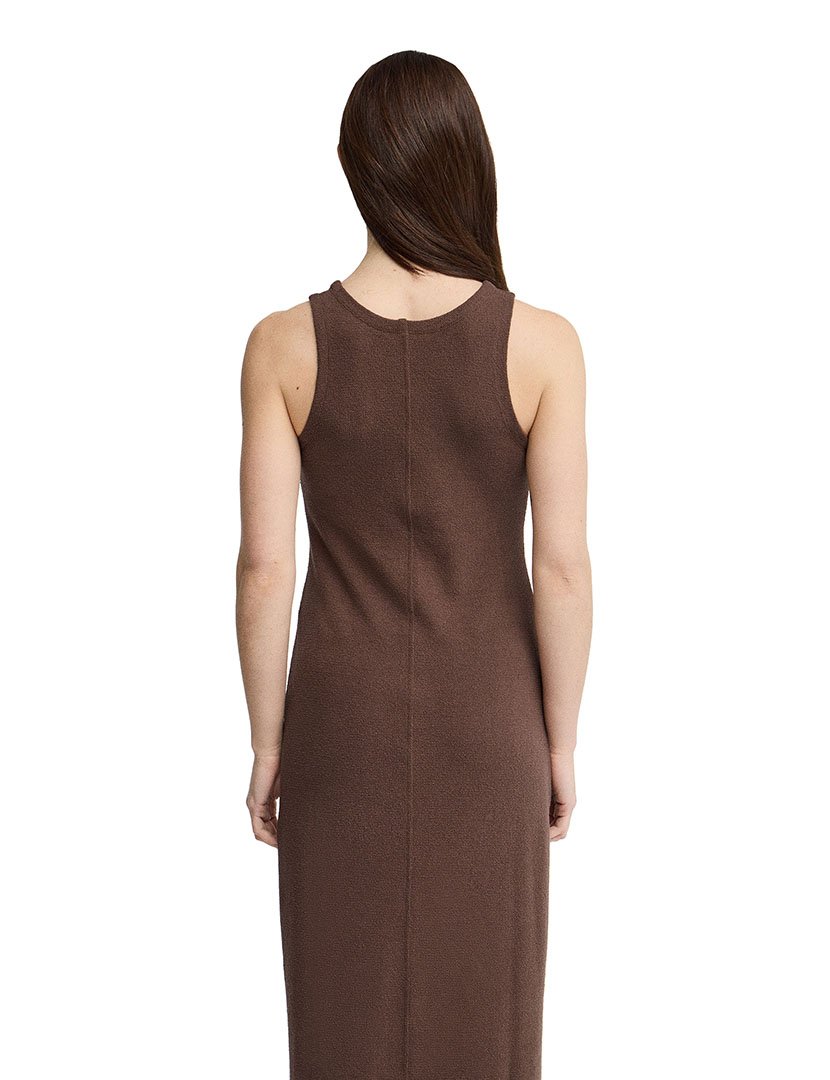 Vestido Comprido Slim Fit Castanho