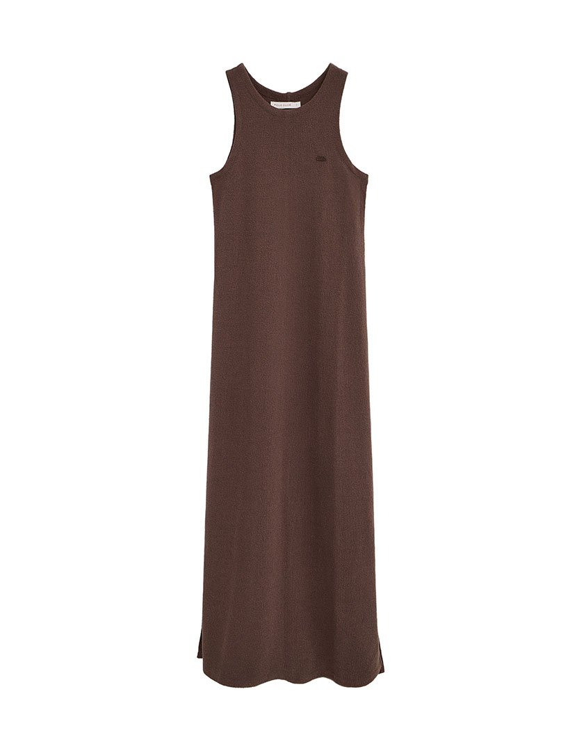 Vestido Comprido Slim Fit Castanho