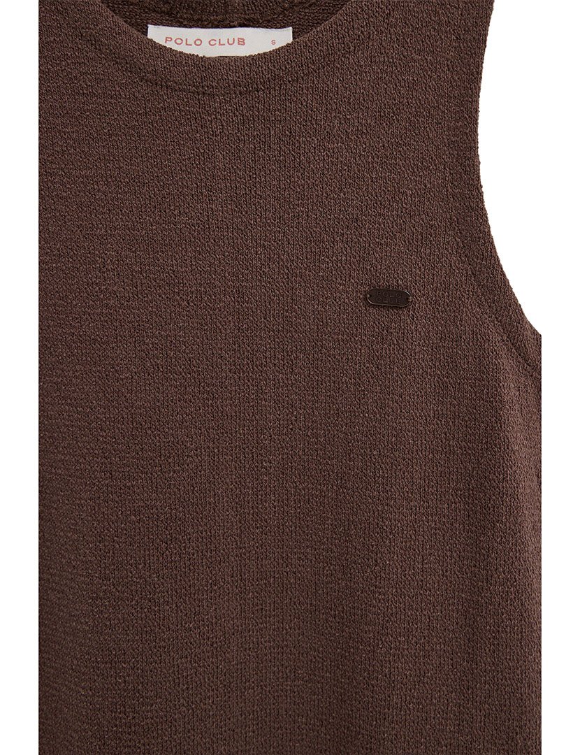 Vestido Comprido Slim Fit Castanho