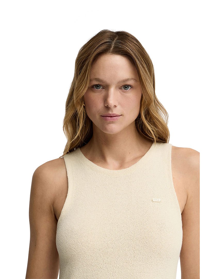 Vestido Comprido Slim Fit Bege