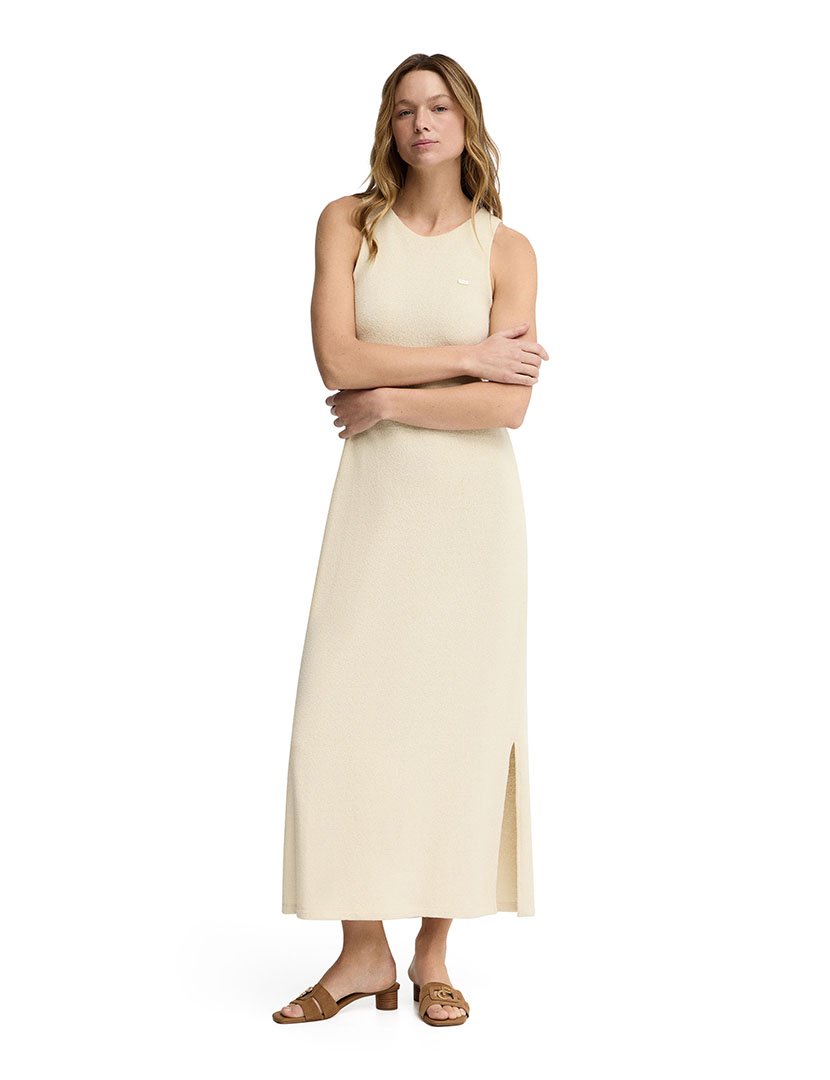 Vestido Comprido Slim Fit Bege