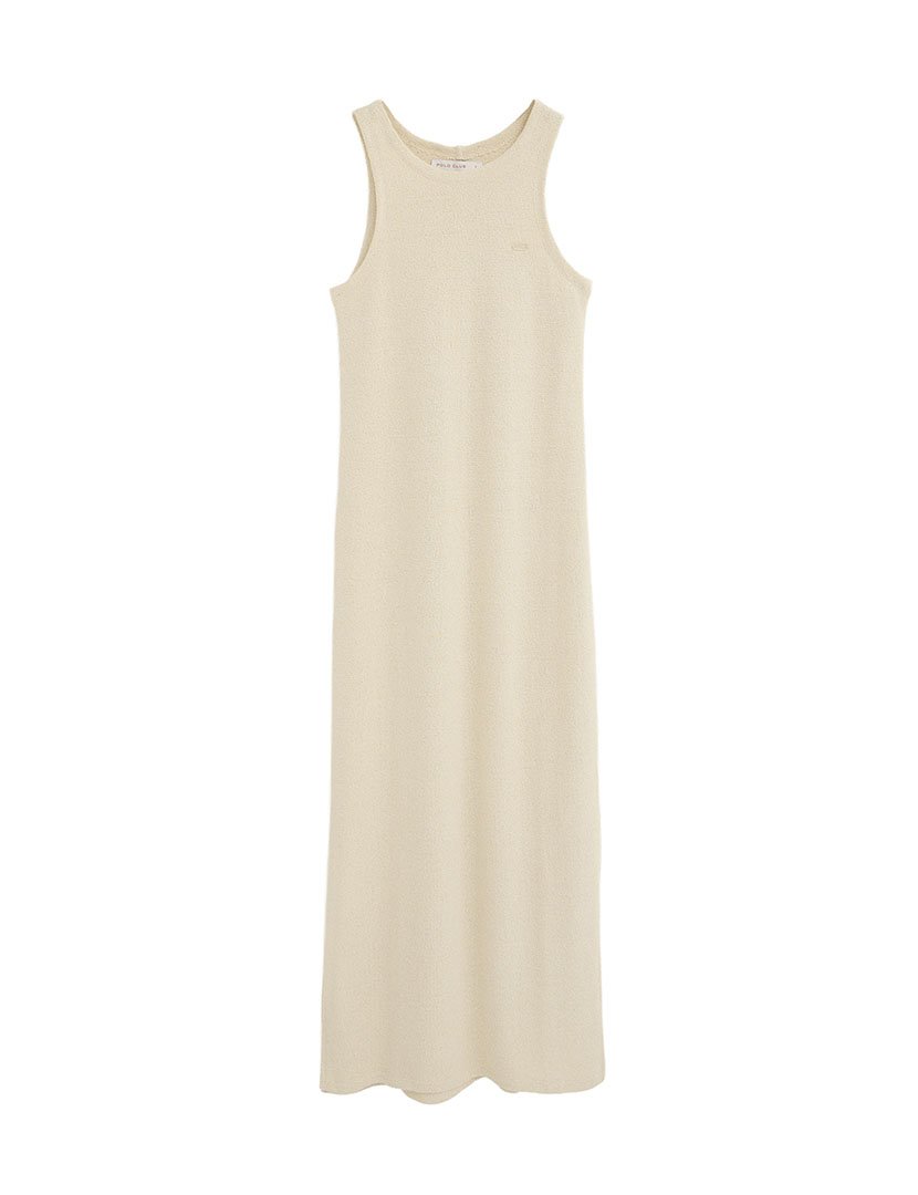 Vestido Comprido Slim Fit Bege