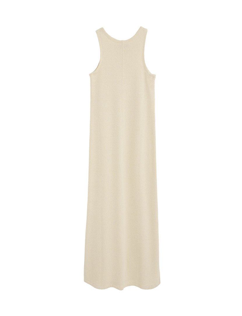 Vestido Comprido Slim Fit Bege