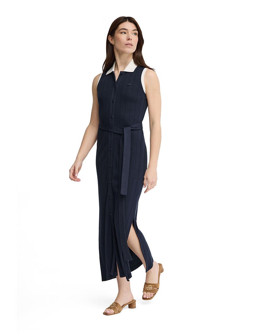 Vestido Comprido Slim Fit Azul