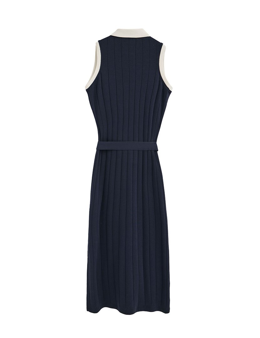 Vestido Comprido Slim Fit Azul