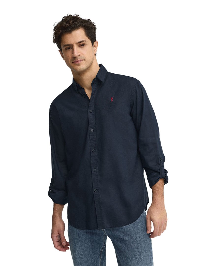 Camisa manga comprida Regular Fit Azul