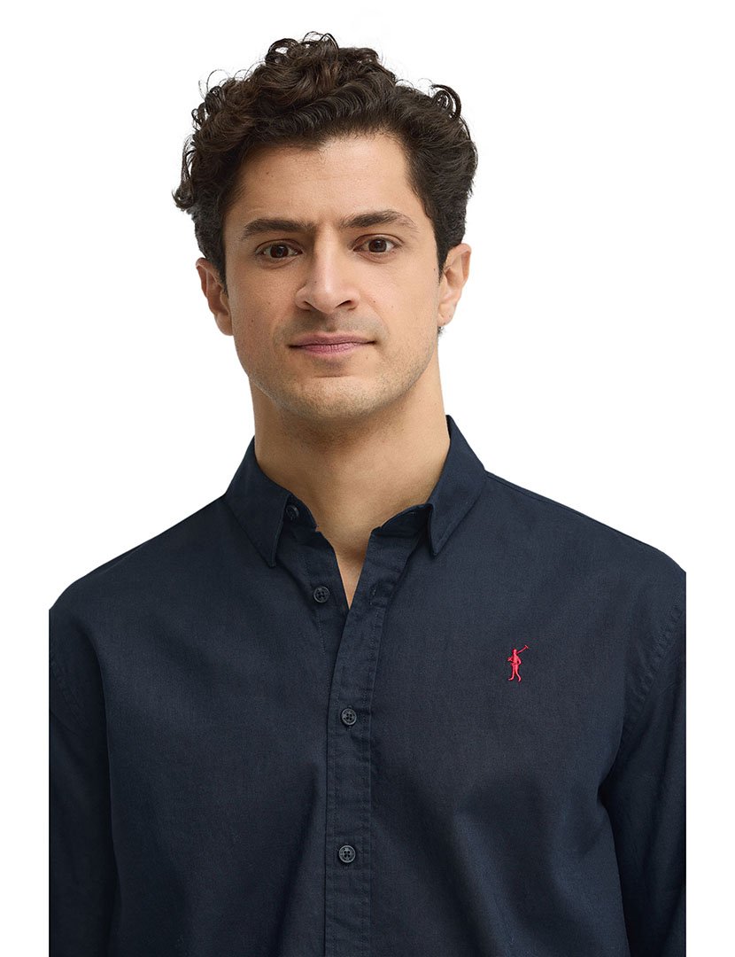 Camisa manga comprida Regular Fit Azul