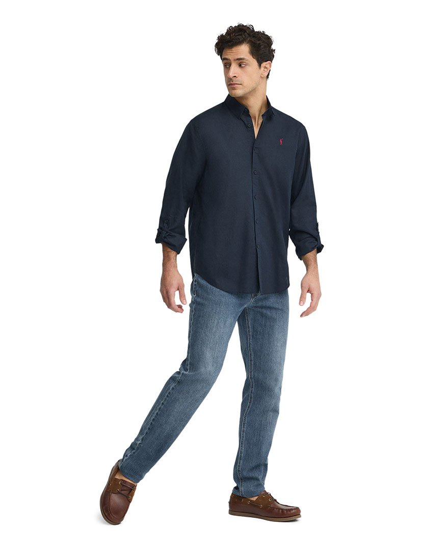 Camisa manga comprida Regular Fit Azul