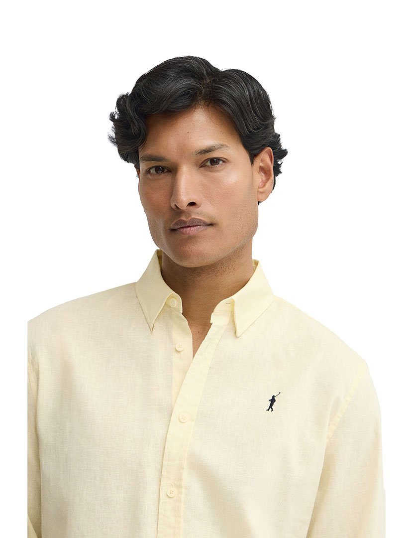 Camisa manga comprida Regular Fit Amarelo Pastel