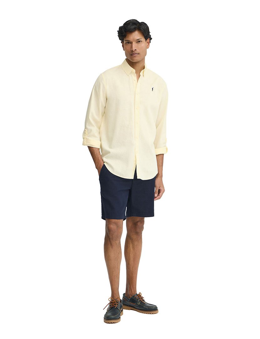 Camisa manga comprida Regular Fit Amarelo Pastel