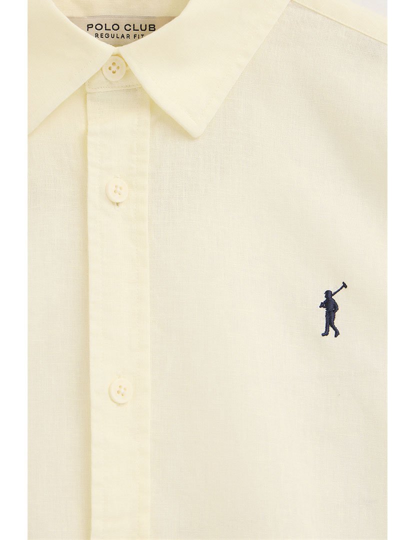 Camisa manga comprida Regular Fit Amarelo Pastel