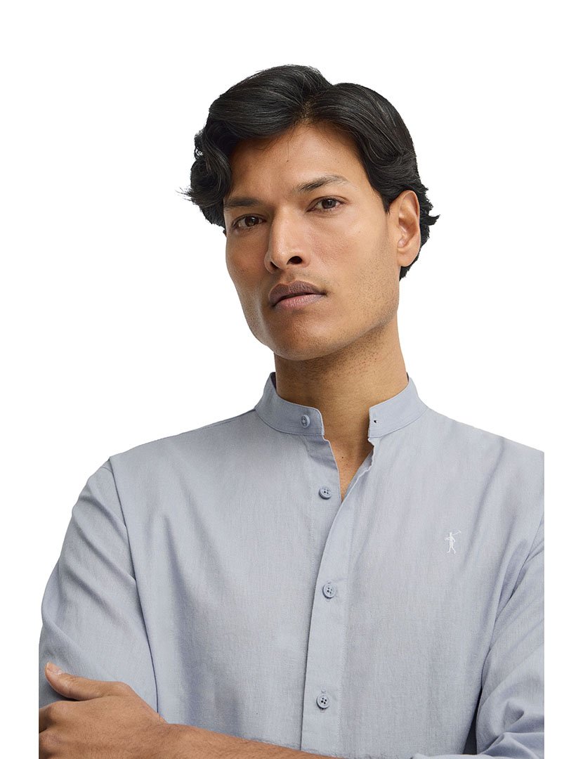 Camisa manga comprida Regular Fit Azul Claro