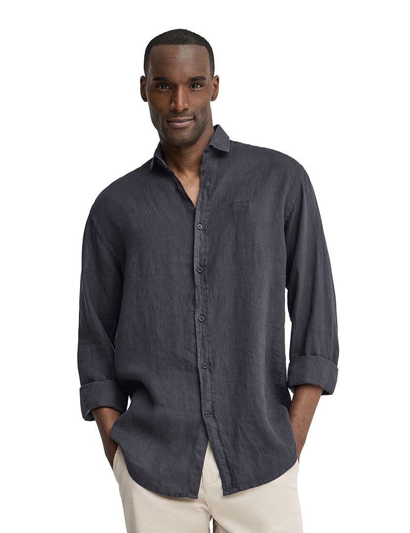 Camisa manga comprida Regular Fit Azul