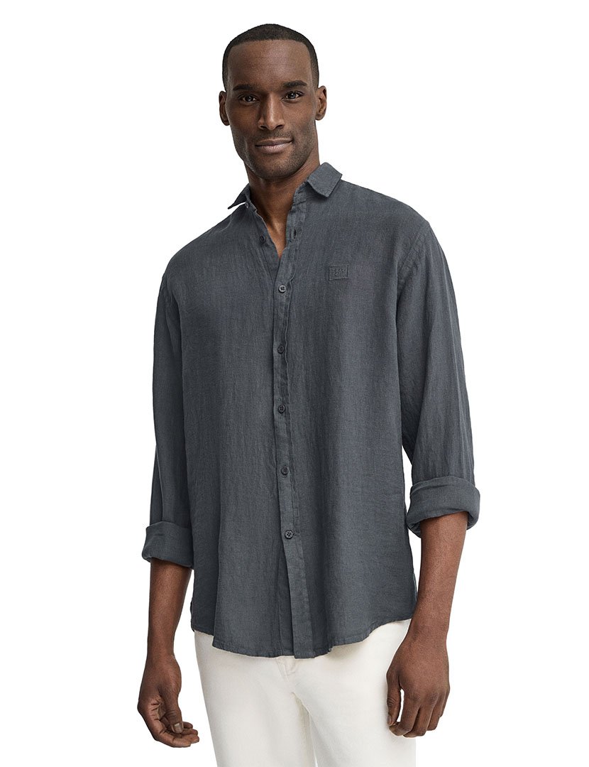 Camisa manga comprida Regular Fit Cinzento