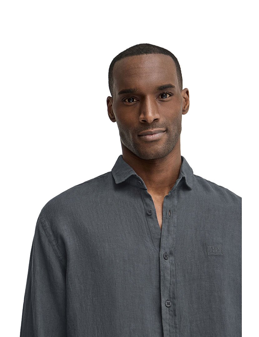 Camisa manga comprida Regular Fit Cinzento