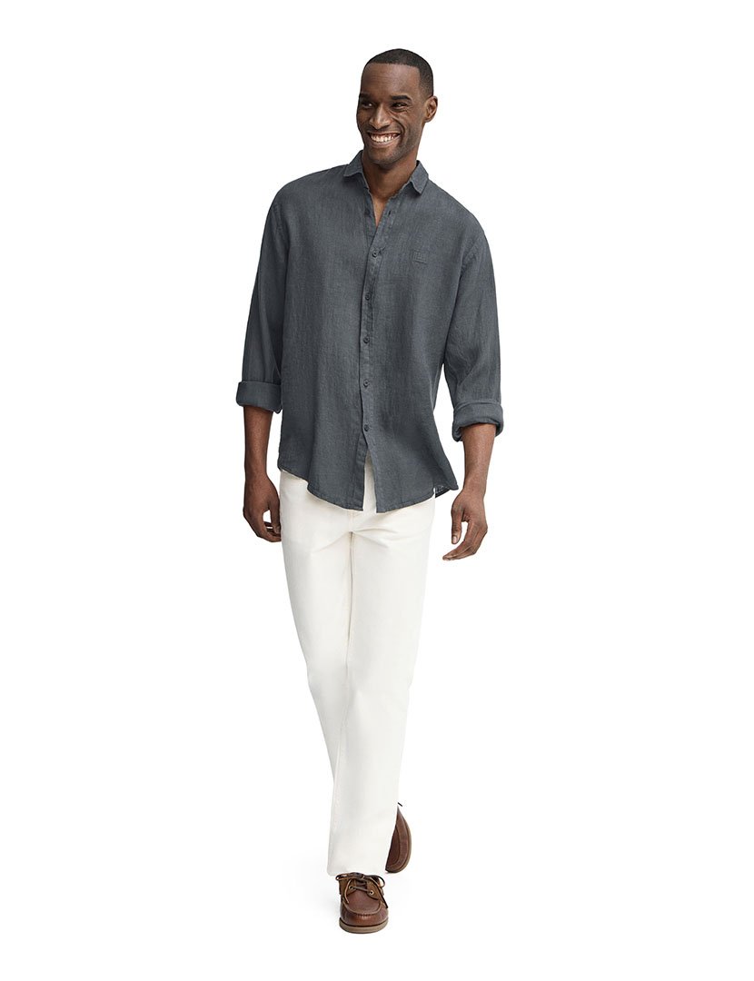 Camisa manga comprida Regular Fit Cinzento