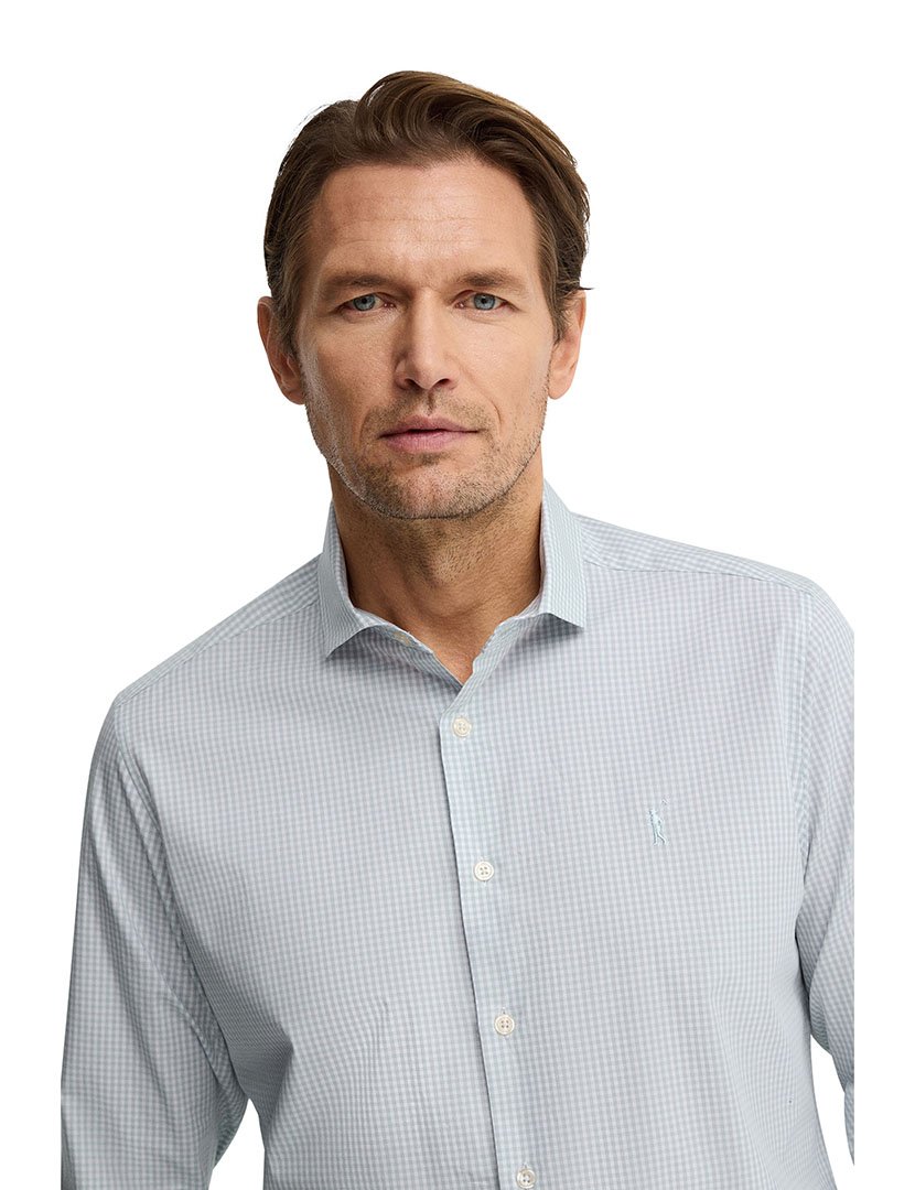 Camisa manga comprida Slim Fit Azul Claro