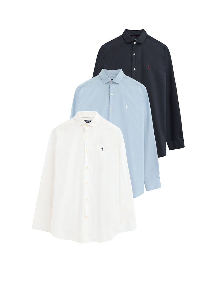 Pack 3 Camisas Slim Fit Multicor