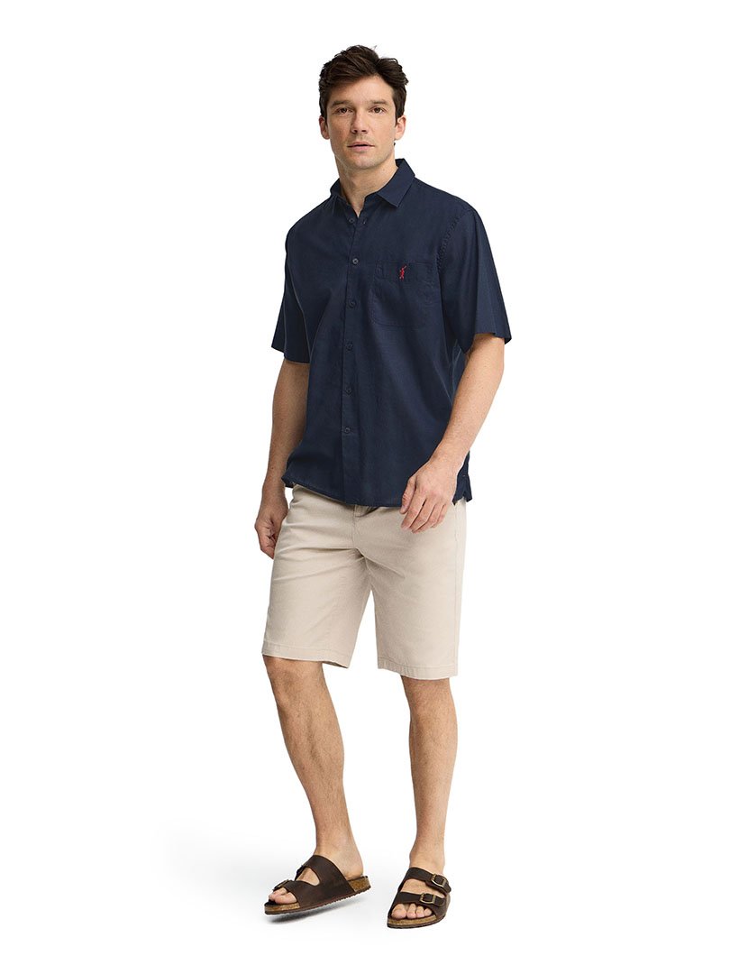 Camisa manga curta Regular Fit Azul