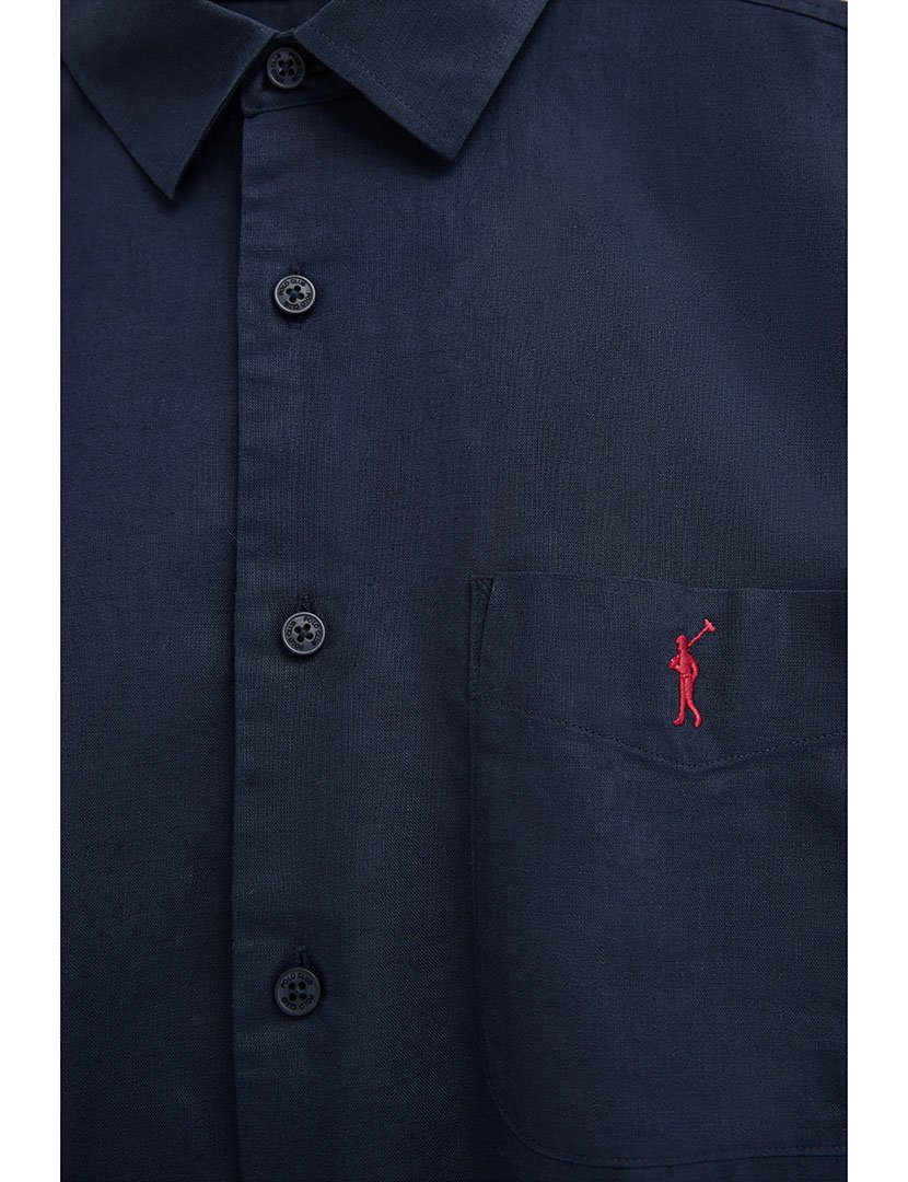 Camisa manga curta Regular Fit Azul