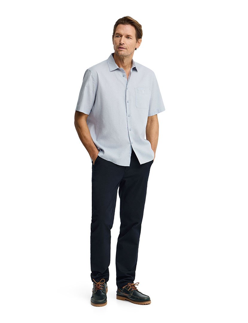 Camisa manga curta Regular Fit Azul Claro