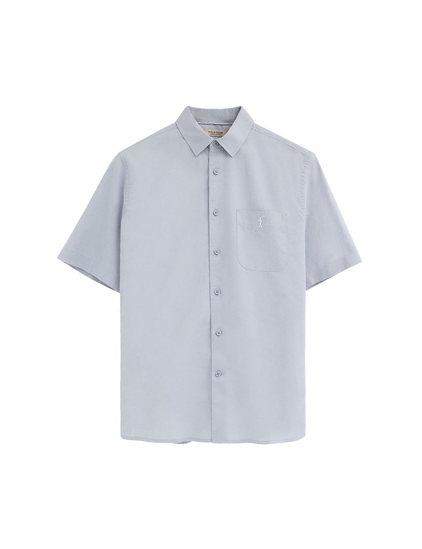 Camisa manga curta Regular Fit Azul Claro