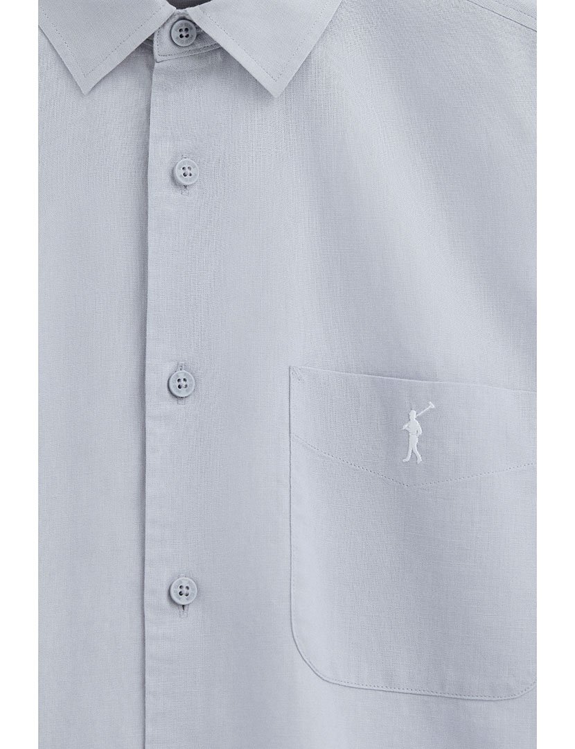 Camisa manga curta Regular Fit Azul Claro