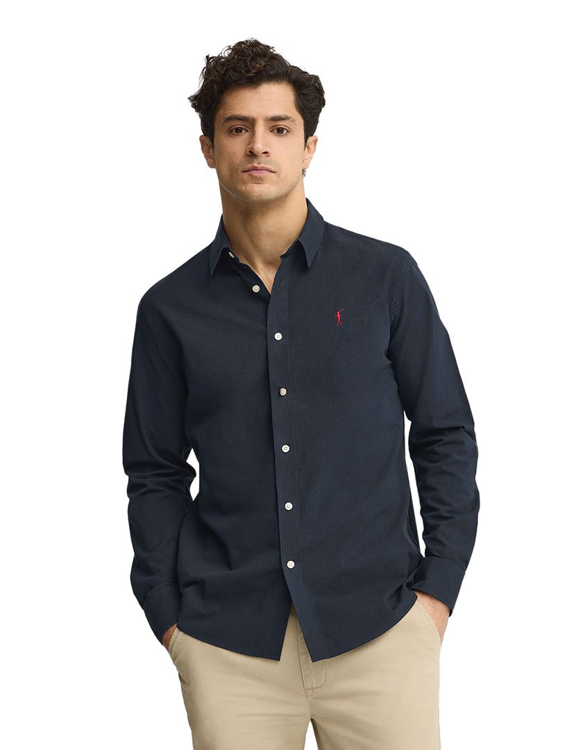 Camisa manga comprida Regular Fit Azul
