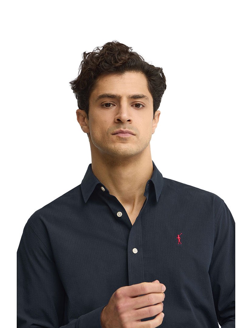 Camisa manga comprida Regular Fit Azul