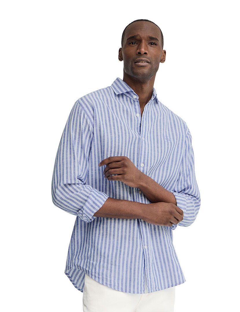 Camisa manga comprida Regular Fit Azul